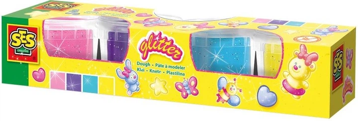 Masa plastyczna niewysychająca Ses Creative Brokatowa 4 x 90 g (00466) (8710341004668) - obraz 2