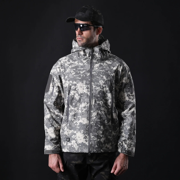 Тактическая куртка / ветровка Pave Hawk Softshell ACU (пиксель серый) L - изображение 2