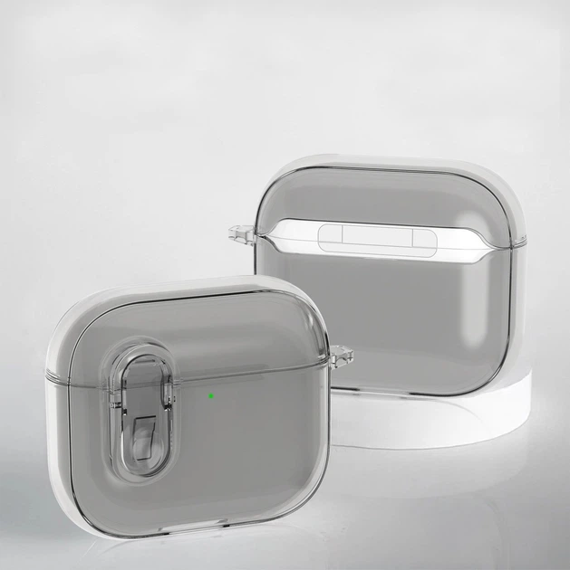 Твердый защитный чехол для наушников AirPods 2 Pro || Air Pods 2 Pro. Серый (Прозрачный) цвет - изображение 3