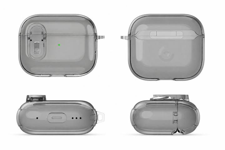 Твердый защитный чехол для наушников AirPods 2 Pro || Air Pods 2 Pro. Серый (Прозрачный) цвет - изображение 5