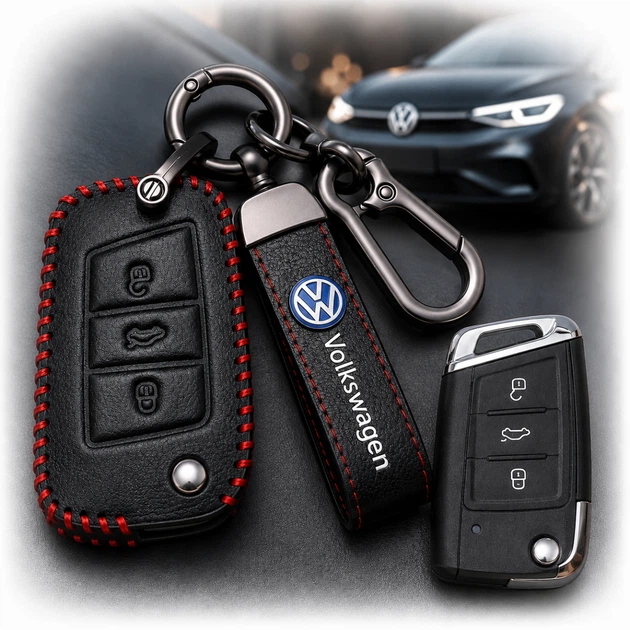 Чохол для автоключів Volkswagen із Брелоком Карабін Оригінал (3 кнопки Викидний ключ №2) - Фото 1 Чохол для автоключів Volkswagen із Брелоком Карабін Оригінал (3 кнопки Викидний ключ №2) - зображення 1