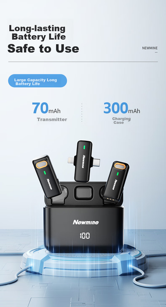 Микрофон Newmine MC216 Pro петличный беспроводной профессиональный, для стримов/караоке, шумоподавление, 2 мкф, кейс - изображение 8