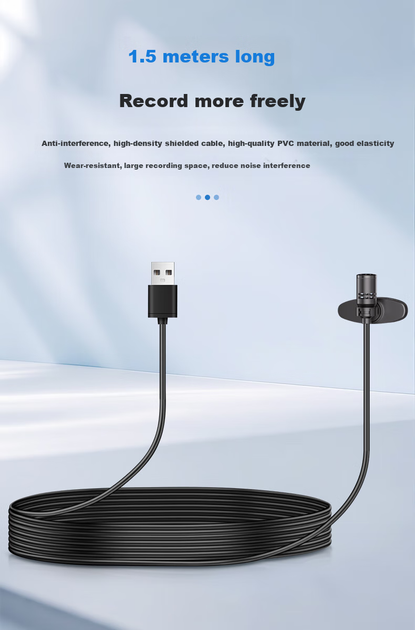Микрофон Soaiy петличный проводной для компьютера/интервью/трансляций, USB - изображение 8