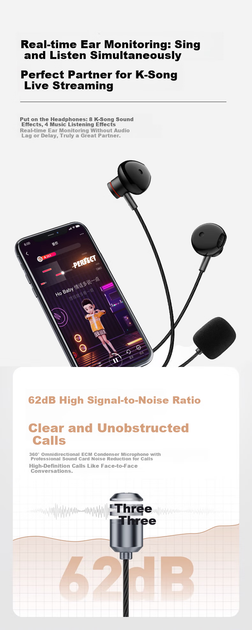 Микрофон SANSUI W110 со звуковой картой проводной для караоке/записи, для Apple/Huawei - изображение 9