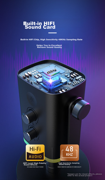 Мікрофон FIFINE AM8 USB настільний з RGB-підсвіткою, шумозаглушення, чорний - Фото 11 Мікрофон FIFINE AM8 USB настільний з RGB-підсвіткою, шумозаглушення, чорний - зображення 11