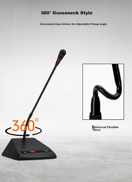 Микрофон Weishu YZ100 проводной ручной с индикатором, для совещаний - Фото 6 Микрофон Weishu YZ100 проводной ручной с индикатором, для совещаний - изображение 6