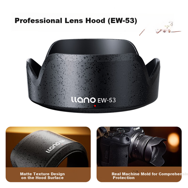 Бленда Llano для объективов Canon EF-M 15-45mm F/RF-S 18-45mm F, M50 второго поколения, беззеркальных камер M200, R50, R100, аксессуаров, альтернатива EW-53. - изображение 4