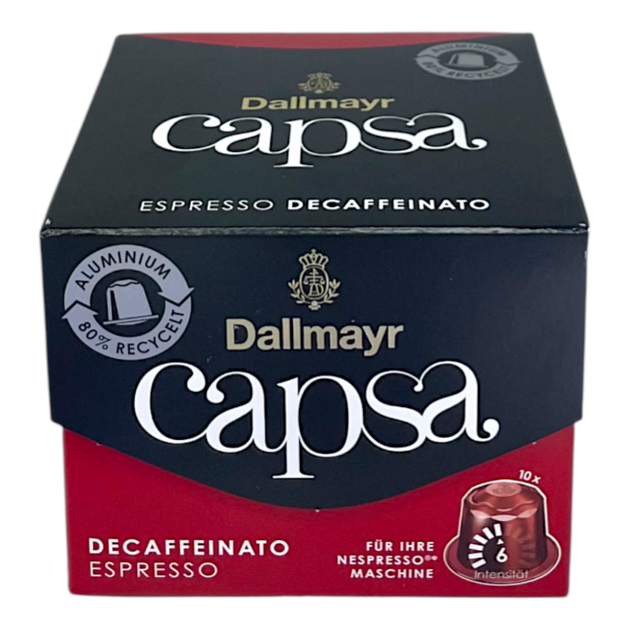 Кава в капсулах Dallmayr Espresso без кофеїну 10 шт, 56 г - Фото 1 Кава в капсулах Dallmayr Espresso без кофеїну 10 шт, 56 г - зображення 1
