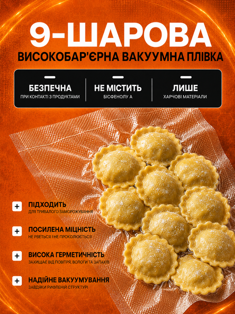 Пакеты для вакуумирования пищевые пакет для вакууматора набор для запаивания сухих и влажных продуктов рулон для упаковщика пищевая пленка для вакууматора 25 см Svita - изображение 9