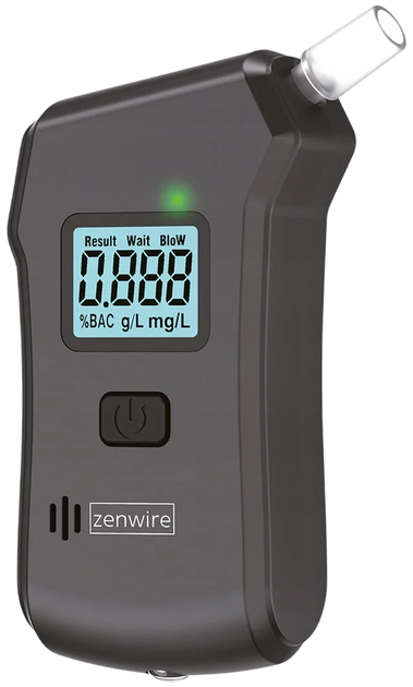 Alkomat Zenwire profesjonalny cyfrowy z latarką + 5 ustników MR806 (5904507521882) - obraz 2