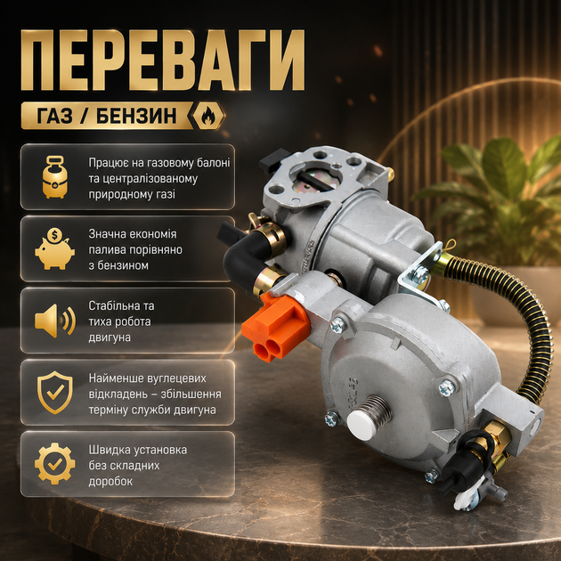 Карбюратор газ/бензин для генераторов 2–3,5 кВт с двигателями 168F/170F газовый карбюратор для бензогенератора для работы на бензине и газе с прокладками в комплекте - изображение 4