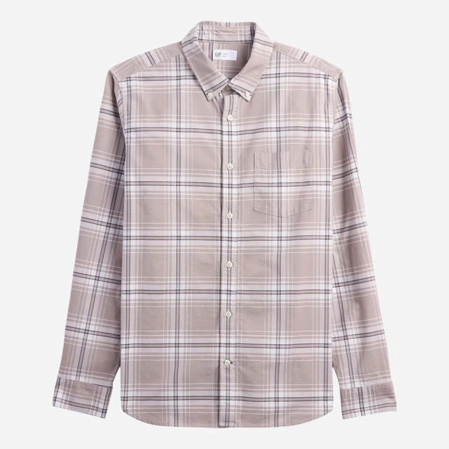 Рубашка хлопковая мужская GAP 768479574 XL Бежевая (1162031211) - Фото 4 Рубашка хлопковая мужская GAP 768479574 XL Бежевая (1162031211) - изображение 4