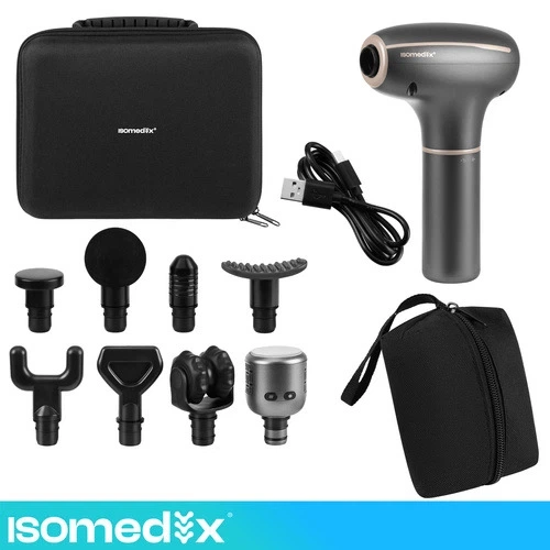 Массажный пистолет Isomedix Pro Ultra Vibration 27308 30 уровней, подогрев и охлаждение, 7 насадок - изображение 6