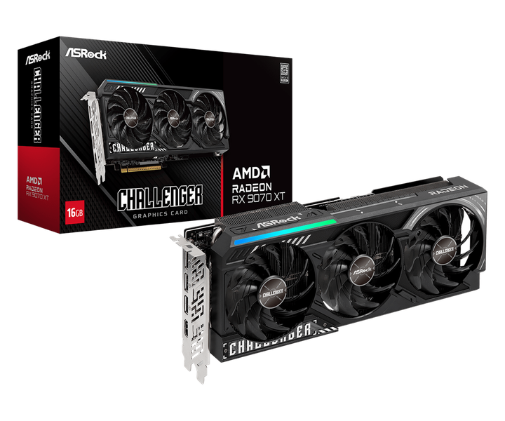 Відеокарта ASRock RX 9070 XT Challenger 16GB (90-GA61ZZ-00UANZ) - Фото 1 Відеокарта ASRock RX 9070 XT Challenger 16GB (90-GA61ZZ-00UANZ) - изображение 1