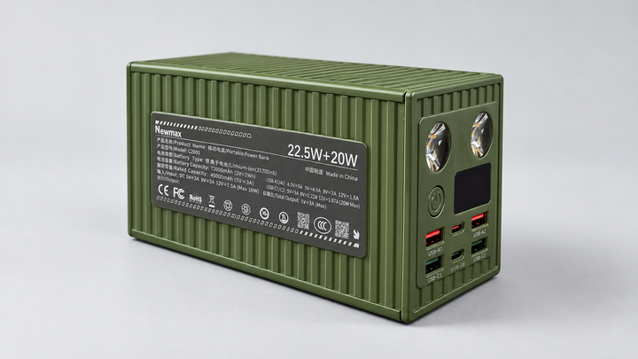 PowerBank REMAX RPP-609 Pro Expedition 60000 mAh 22.5W + PD 20W з LED-ліхтарями, оливковий - зображення 7