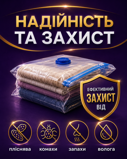 Набор вакуумных пакетов 16 шт,40×60 см-8 шт,50×70 см-4 шт,60×80 см-2 шт,80×100 см-2 шт с насосом для переезда и путешествий, хранения одежды, вещей,в шкафу, гардеробной и сезонной смены гардероба, вакуумные с клапаном и зип-замком - изображение 10