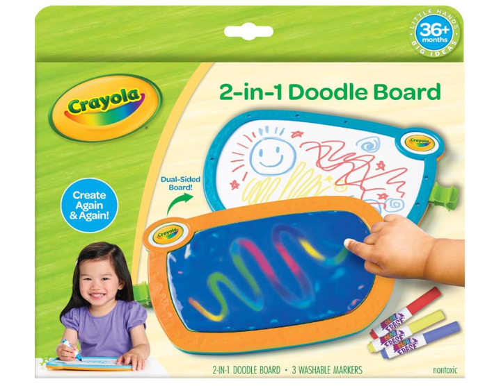 Дитяча дошка для малювання двостороння Crayola з маркерами Color & Erase 811536 Дитяча розвиваюча дошка - зображення 4