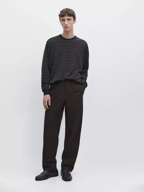 Чоловічий светр Massimo Dutti L темно-синій з бежевим 1201/201/003 - Фото 3 Чоловічий светр Massimo Dutti L темно-синій з бежевим 1201/201/003 - зображення 3
