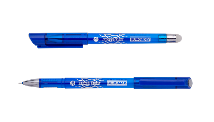 Ручка гелева пиши-стирай BUROMAX Erase Slim 0,5 mm Синя (BM.8300-01) - Фото 1 Ручка гелева пиши-стирай BUROMAX Erase Slim 0,5 mm Синя (BM.8300-01) - изображение 1