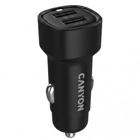 Автомобільний зарядний пристрій Canyon OnDrive 24 2xUSB Black (CNE-CCABR2AA) - Фото 1 Автомобільний зарядний пристрій Canyon OnDrive 24 2xUSB Black (CNE-CCABR2AA) - зображення 1
