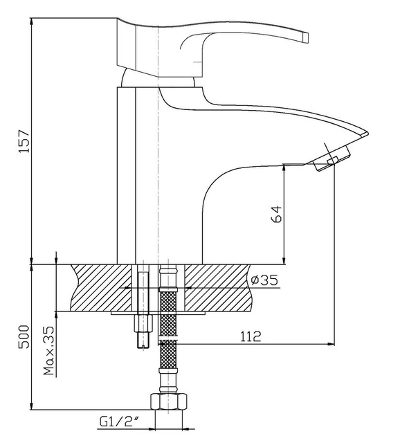 Змішувач для умивальника Haiba FOCUS 001 (HB0111) kr - зображення 3