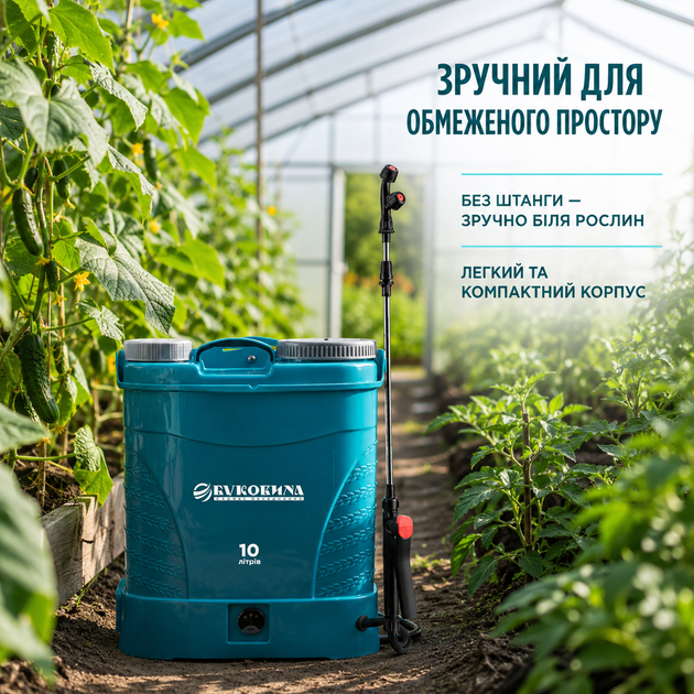 Обприскувач акумуляторний 10 л робочий тиск 2-4 Bar БУКВІНА MC-10412 - зображення 2