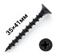Саморіз для дерева чорний 3,5х41 мм (500 шт.) - зображення 3