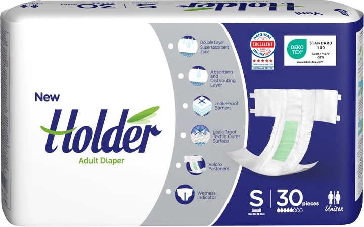 Підгузки для дорослих Holder Adult Diapers Small 30 шт (8697405345328) - Фото 1 Підгузки для дорослих Holder Adult Diapers Small 30 шт (8697405345328) - зображення 1