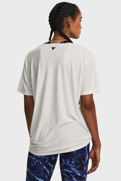 Жіноча футболка біла Pjt Rck Completer Deep VT Under Armour M 1380234-114 - зображення 4