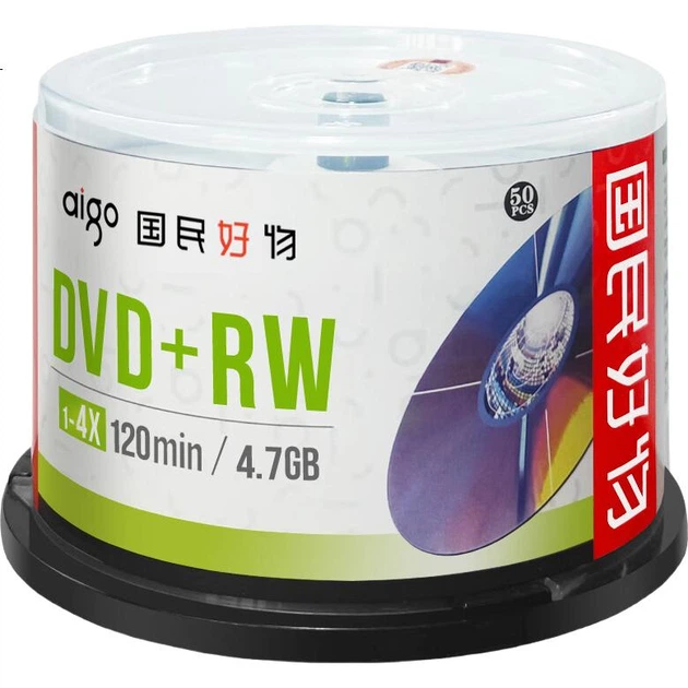 Записываемые DVD+RW диски Aigo со скоростью 1-4x, 4,7 ГБ, производство Тайвань, упаковка из 50 штук. - изображение 3