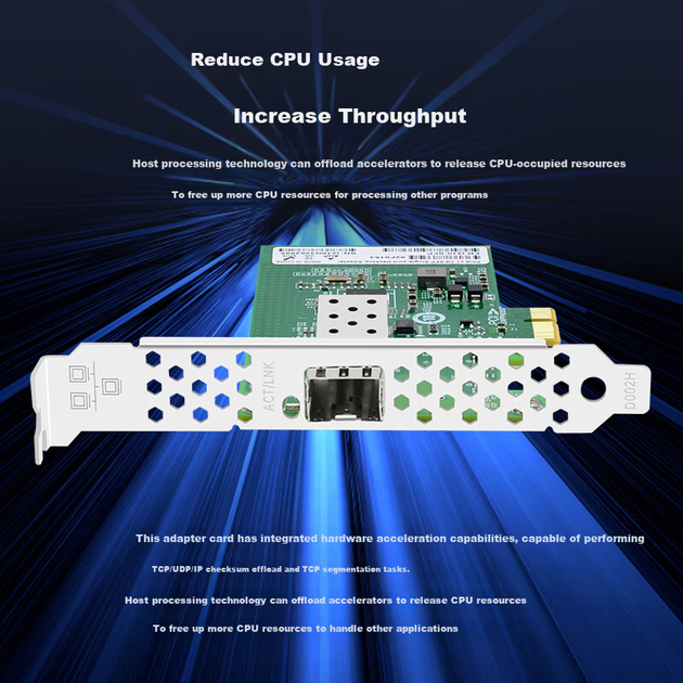 Мережева карта EB-LINK Intel I210 Chip PCIE X1 Gigabit з одним портом SFP для оптоволоконного підключення, мережевий адаптер для сервера та настільного комп'ютера (стабільна версія) - зображення 8