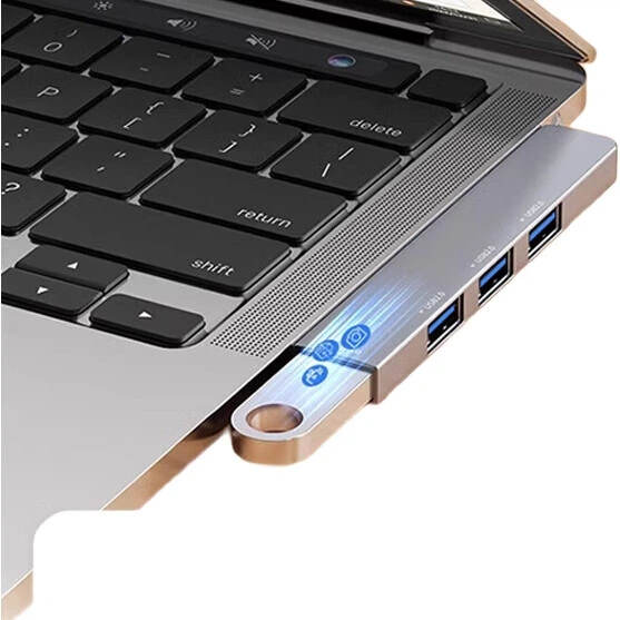 USB-хаб Isky, док-станция расширения с клейкой основой с правой стороны, преобразователь USB в USB 3.0, док-станция расширения для ноутбука, разветвитель HUB на четыре входа. - изображение 2
