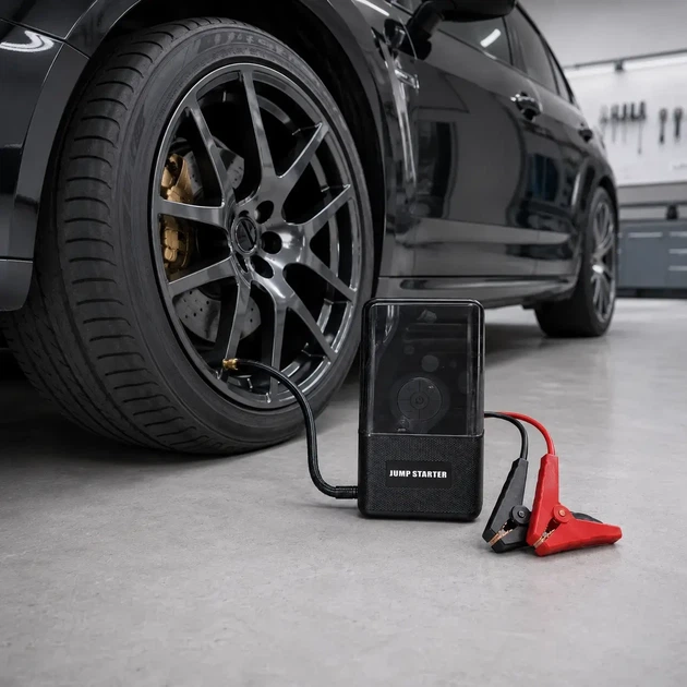 Пусковий пристрій 965A 4в1 з компресором 150 PSI Jump Starter 12В, Power Bank, LED ліхтарик - изображение 5