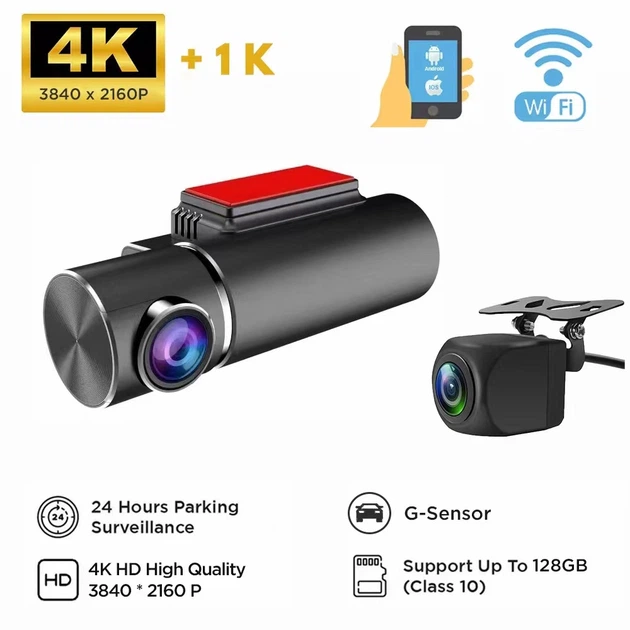Автомобільний відеореєстратор Terra HD-X20Pro-H 4K+1080P з додатковою виносною камерою, Wi-Fi - зображення 3