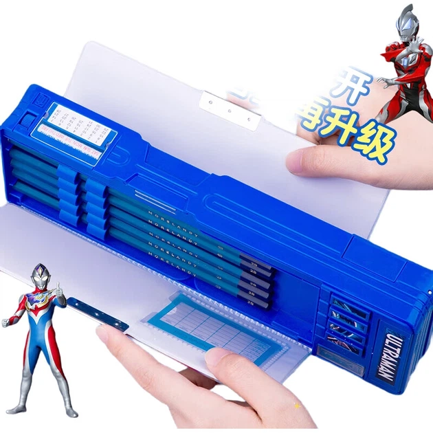 Многофункциональный пенал Mingyu Ultraman для мальчиков дошкольного и младшего школьного возраста, высокотехнологичный механический пенал с магнитной застежкой и паролем для детей первого класса. - изображение 2