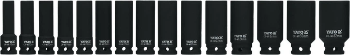 Набор ударных торцевых головок для гайковерта 1/2" Yato YT-1055 - Фото 2 Набор ударных торцевых головок для гайковерта 1/2" Yato YT-1055 - изображение 2