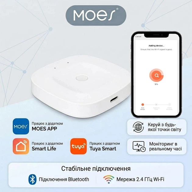 Шлюз Zigbee 3.0 Moes Gateway Wireless - изображение 2