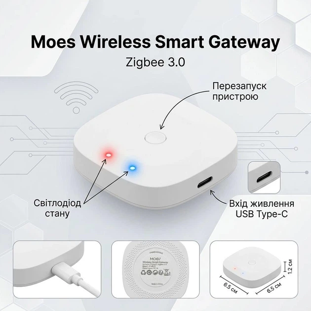 Шлюз Zigbee 3.0 Moes Gateway Wireless - изображение 6