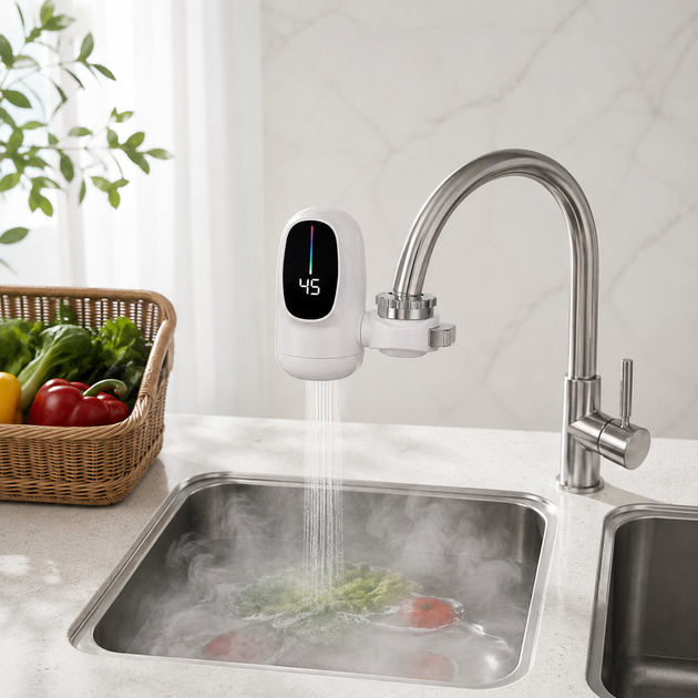 Проточный водонагреватель 3 кВт с LCD-дисплеем насадка на кран для кухни электрический нагреватель воды - изображение 7