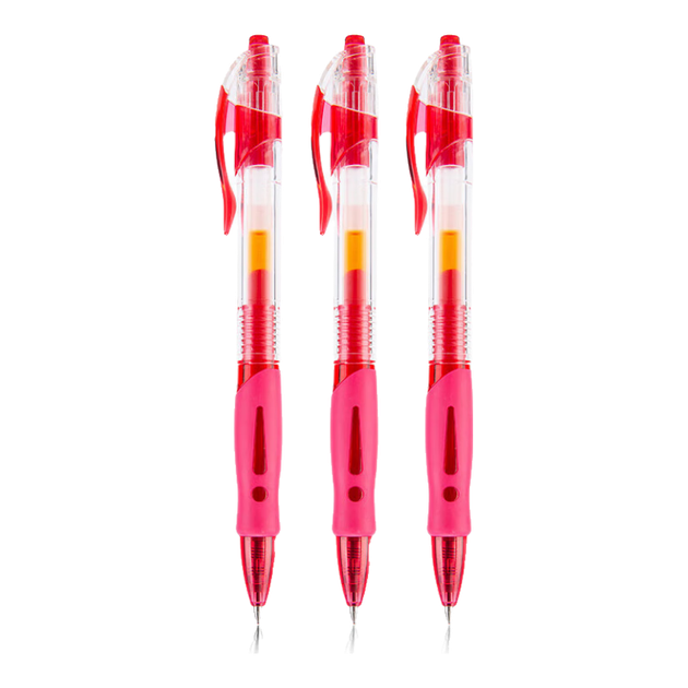 Гелевая ручка M&G GP1008C с выдвижным стержнем, красная, наконечник 0,5 мм, ручка для подписания документов в офисе с кнопочным управлением, шариковая ручка, упаковка из 12 штук. - изображение 4