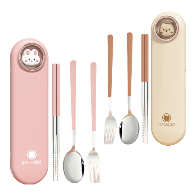 Детские столовые приборы COOKSS с футляром 3 шт Pink - Фото 4 Детские столовые приборы COOKSS с футляром 3 шт Pink - изображение 4