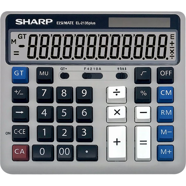 Калькулятор SHARP EL-2135 Plus сірого кольору на сонячній енергії з подвійним живленням, спеціальний комп'ютер з великим екраном для фінансового обліку, офісне приладдя, оновлена версія 2135 - изображение 4