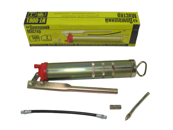 Шприц для смазки INTERTOOL "Домашний Мастер", 0,5 л, со шлангом и насадкой (29503) - изображение 4