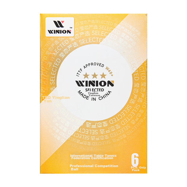 Мячи для настольного тенниса WINION Premium, золотистые, три звезды, E40+, новый материал, 3 звезды, профессиональные, для соревнований, белые, 6 штук. - изображение 12