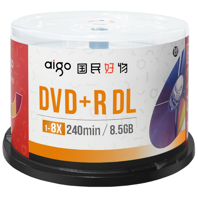 Чистий/записувальний диск Aigo DVD+R DL, швидкість 8,5 ГБ, тайванське виробництво, упаковка 50 шт. - зображення 4