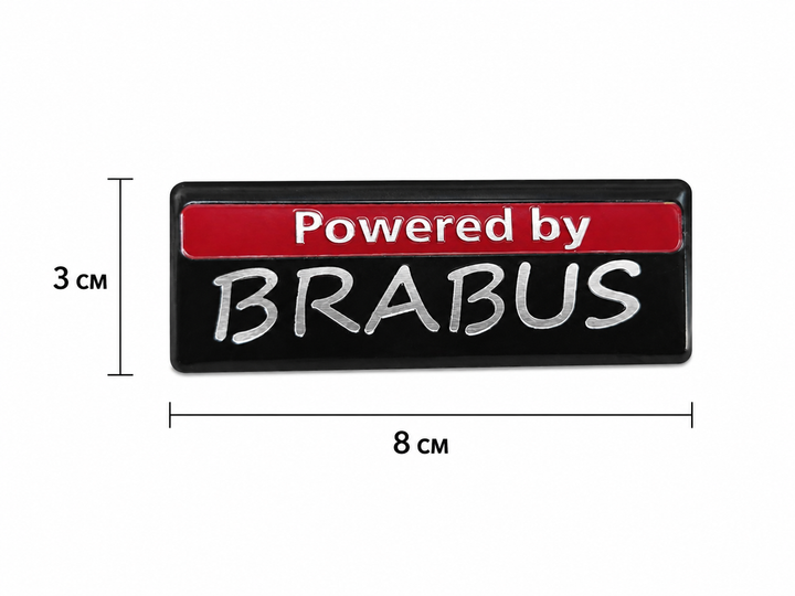 Емблема логотип значок шильдик Powered by BRABUS 8×3см на Mercedes-Benz Brabus - Фото 3 Емблема логотип значок шильдик Powered by BRABUS 8×3см на Mercedes-Benz Brabus - зображення 3