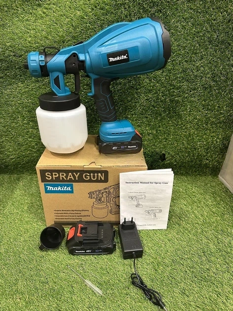 Фарбопульт акумуляторний Makita JK-SG1 48 В 6 А·год 550 Вт бак 1000 мл сопло 1,8 мм регульована подача до 60 DIN для фарбування стін дерева металу пластику нанесення лаків і ґрунтовок - зображення 2