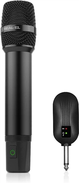 Микрофон Real-El KM-830 беспроводной 6.35 мм jack Чёрный (EL121900001) - изображение 2