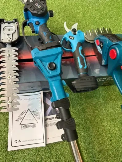 Садовый набор 4в1 Krafftec Germany 48 В 8 А·ч аккумуляторный секатор DUP570 38 мм мини пила DUC170Z 15 см цепная высоторез штанга 2.7 м кусторез 2в1 ножницы для травы 200 мм бесщеточный для обрезки деревьев веток кустов живой изгороди газона с 2 АКБ - изображение 3
