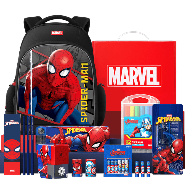 Набор канцелярских принадлежностей Disney, рюкзак для рисования Marvel и подарочная коробка для канцелярских товаров, для мальчиков начальной школы (1-3 классы), подарок на выпускной в детском саду, подарок на день рождения, скидка при групповой покупке. - изображение 4